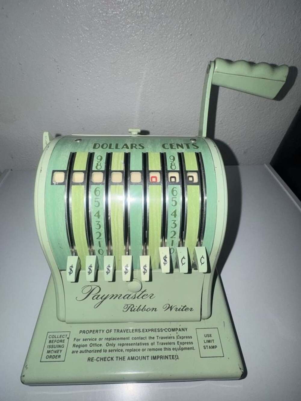 Vintage Paymaster Ribbon Writer Check Protector Machine